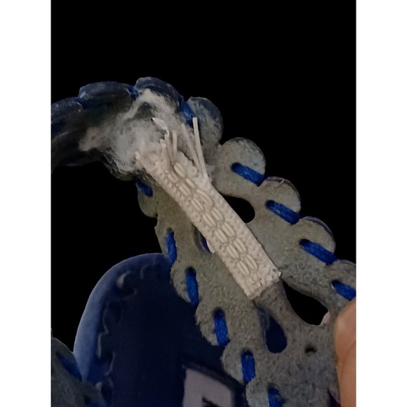 Manolo Blahnik Blue Suede Sling Back Open Pattern High Heel Sandals Size 39.5 - Picture 4 of 12